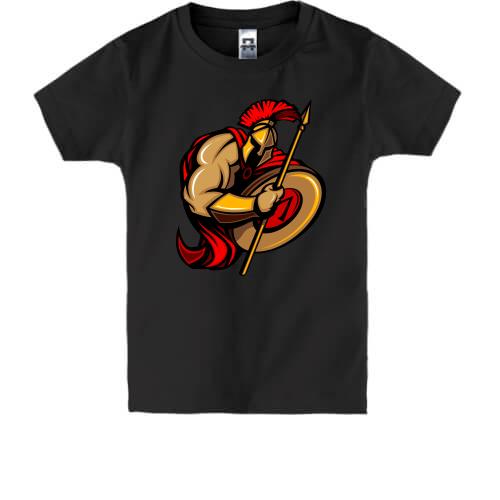 Детская футболка Легионер со щитом и копьем