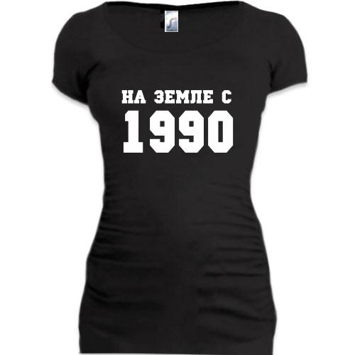 Женская удлиненная футболка На земле с 1990