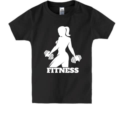 Детская футболка Девушка с гантелями (Фитнес)