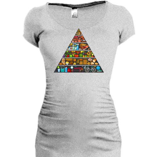 Подовжена футболка з пірамідою здорового способу життя