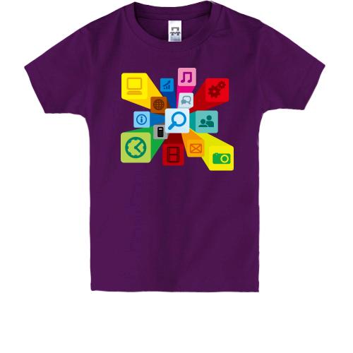 Дитяча футболка з іконками програм