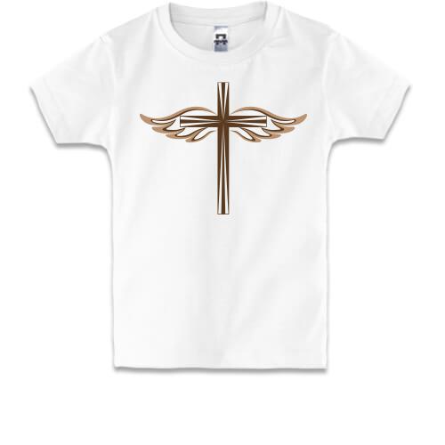 Детская футболка с крестом и крыльями