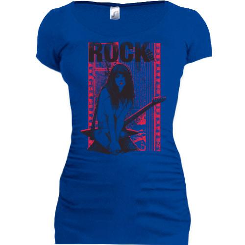 Подовжена футболка rock star girl