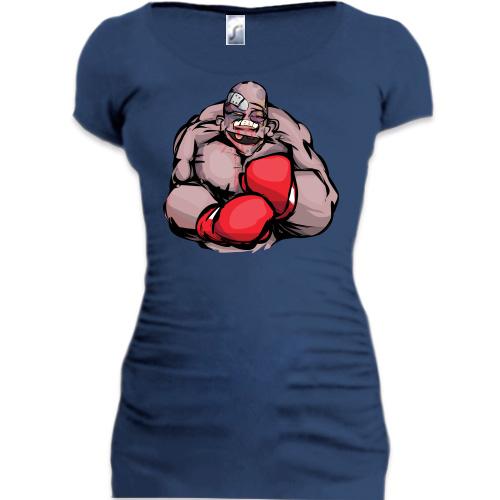 Подовжена футболка з радісним боксером