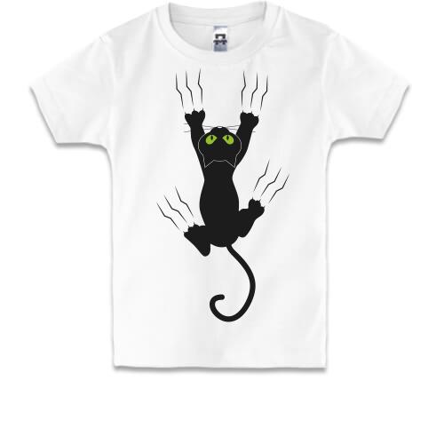 Дитяча футболка з дряпаючим котом