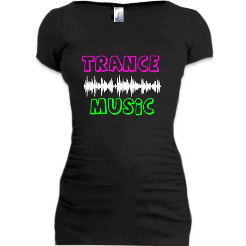 Женская удлиненная футболка Trance music