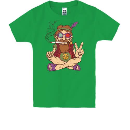 Детская футболка с курящим хиппи