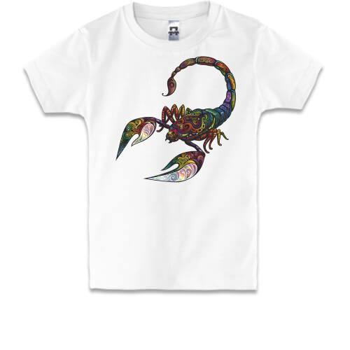 Детская футболка с градиентным скорпионом