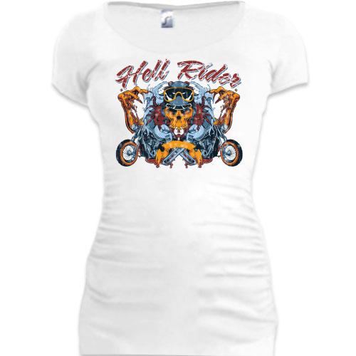 Подовжена футболка hell rider