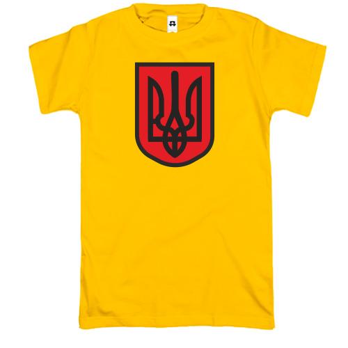 Футболка з червоно-чорним гербом України