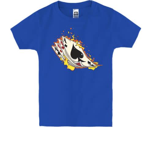 Детская футболка с четырьмя тузами (покер)