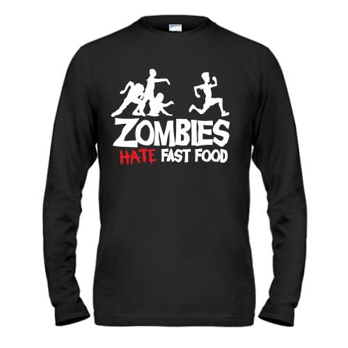 Чоловічий лонгслів Zombies hate fast food