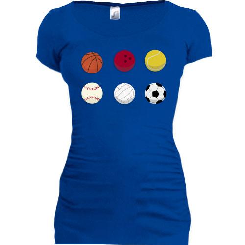 Подовжена футболка з м'ячами видів спорту