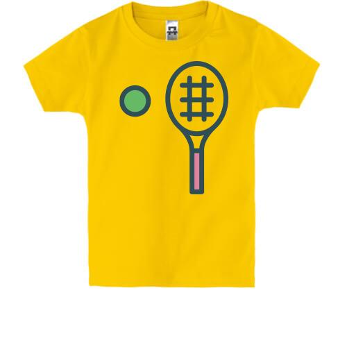 Дитяча футболка з ракеткою і тенісним м'ячем