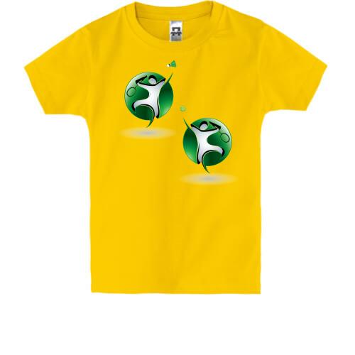 Детская футболка с игроками в теннис  и бадминтон
