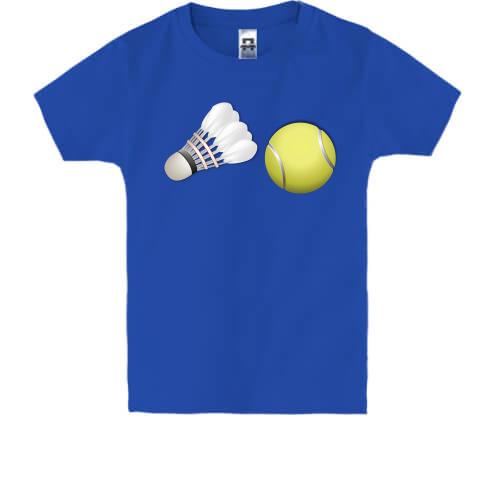 Детская футболка с теннисным мячом и воланчиком