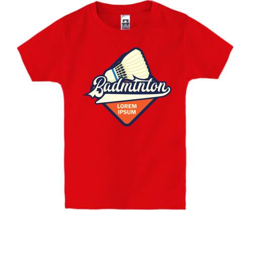 Детская футболка с логотипом бадминтона