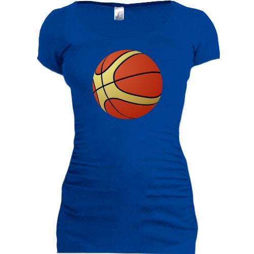 Подовжена футболка з реалістичним баскетбольним м'ячем