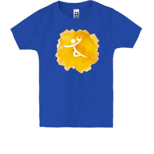 Детская футболка с баскетболистом акварелью