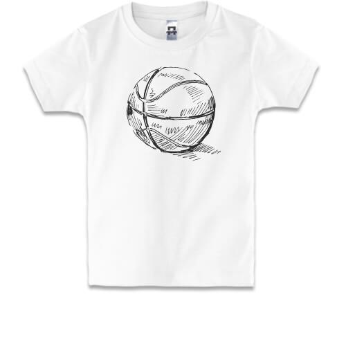 Детская футболка с эскизом баскетбольного мяча