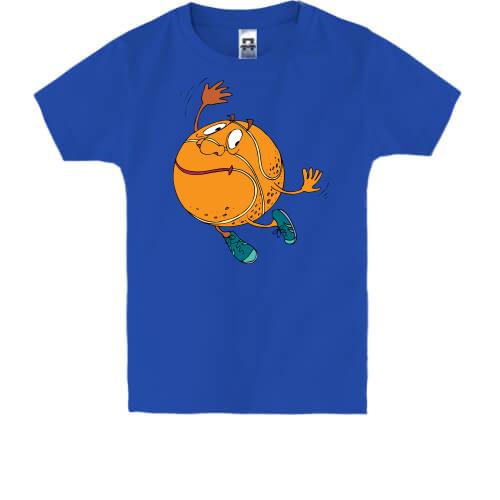 Детская футболка с баскетбольным мячом с лицом