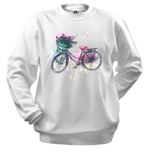 Світшот з велосипедом і квітами
