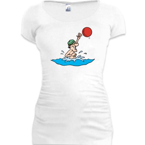 Подовжена футболка з гравцем в водне поло в воді