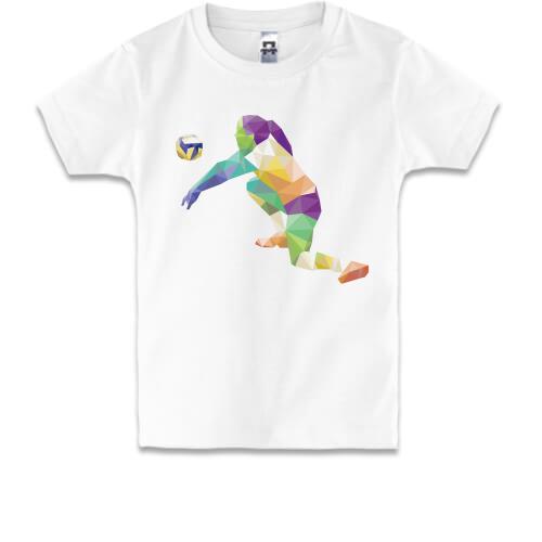 Детская футболка с волейболисткой