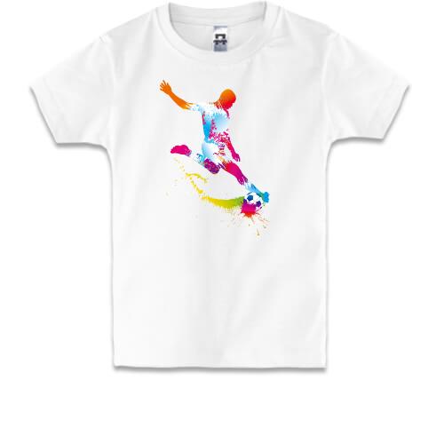 Дитяча футболка з яскравим футболістом і м'ячем
