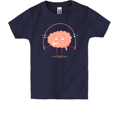 Детская футболка с мозгом на скакалке