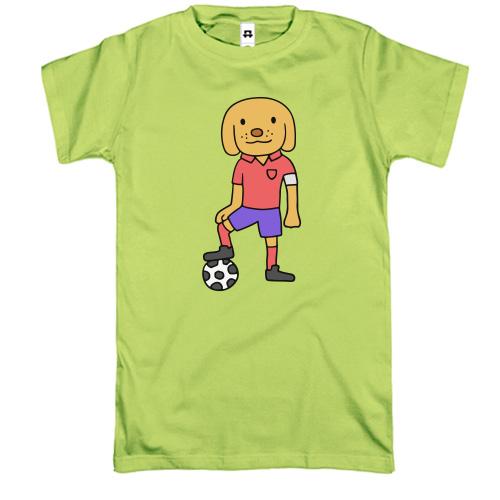 Футболка с собакой и футбольным мячом