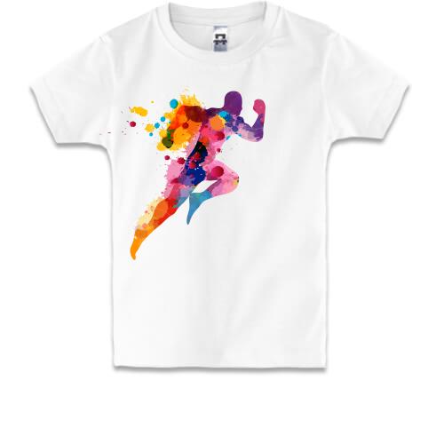 Дитяча футболка з яскравим що біжить хлопцем