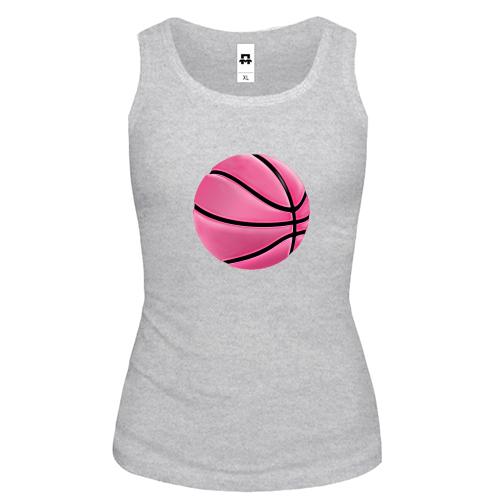 Жіноча майка з рожевим баскетбольним м'ячем