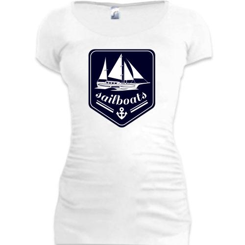 Подовжена футболка sailboats