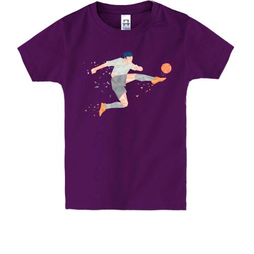 Детская футболка с полигональным футболистом