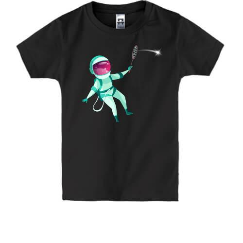 Дитяча футболка з космонавтом тенісистом