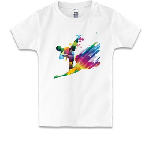 Детская футболка с абстрактным таэквондистом
