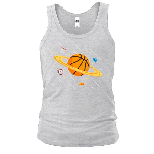 Майка с баскетбольным мячом планетой