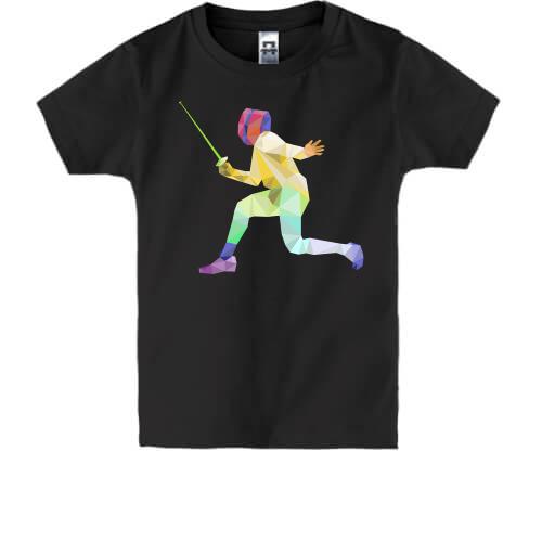 Дитяча футболка з полігональним фехтувальником