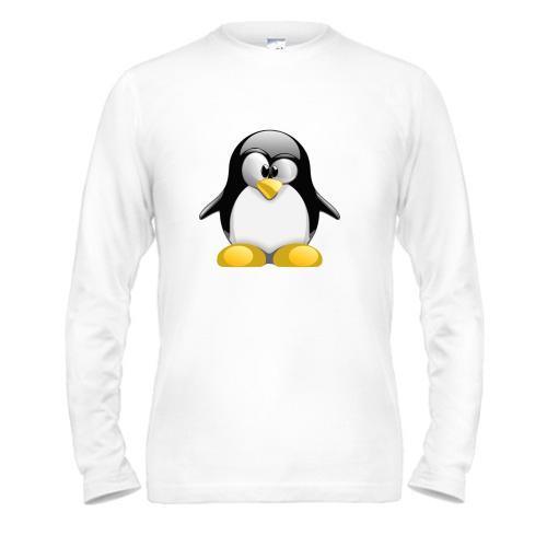 Чоловічий лонгслів пінгвін Ubuntu