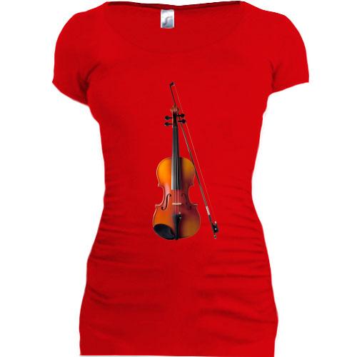 Подовжена футболка зі скрипкою і смичком