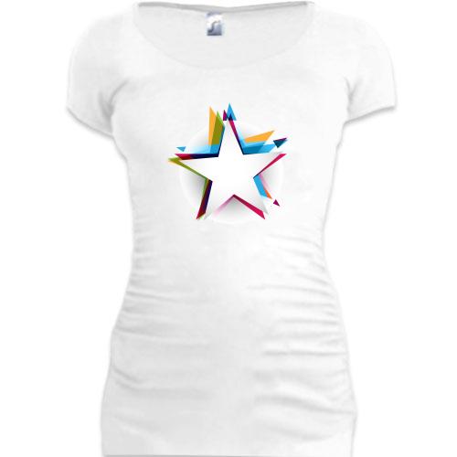 Подовжена футболка з зірками диско