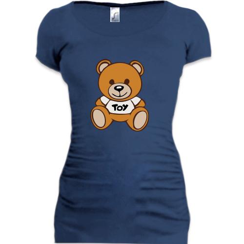 Подовжена футболка з ведмедиком 