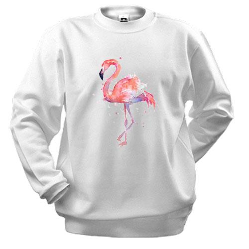Свитшот с акварельным фламинго