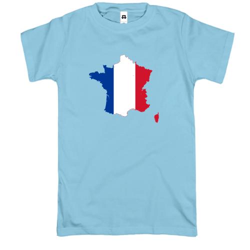 Футболка з мапою-прапором Франції