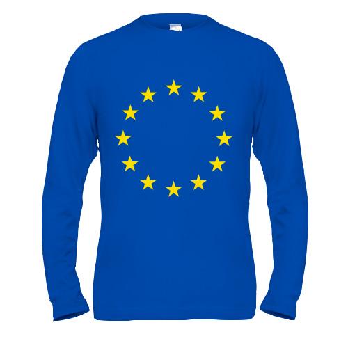 Чоловічий лонгслів з символікою Євро Союзу