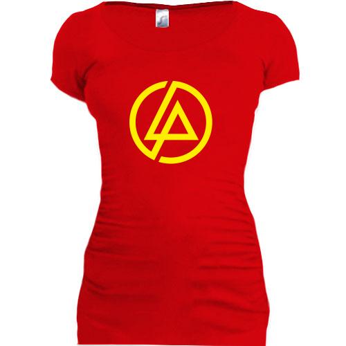 Женская удлиненная футболка Linkin Park (круглый логотип)