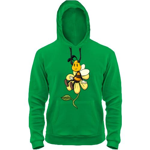 Толстовка з бджолою на квітці