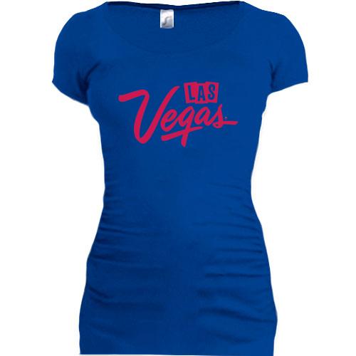 Подовжена футболка c написом Las Vegas