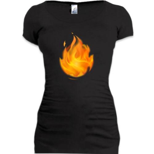 Подовжена футболка з вогником